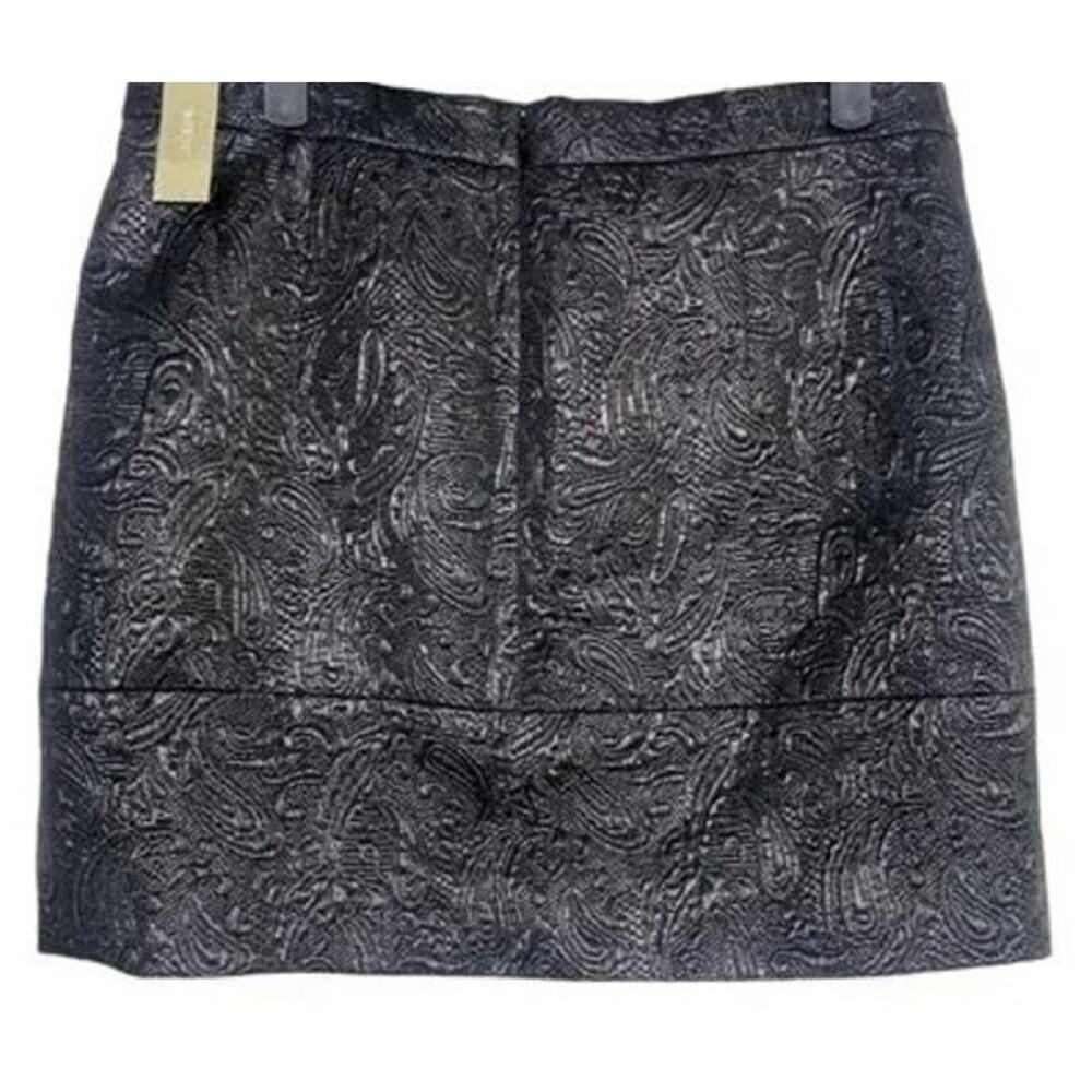 NWT J Crew Matelassé Origami Textured Metallic Lined Mini Skirt Zip Up 4 Grey - Picture 15 of 15